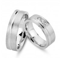 Sølv forlovelse/vielses ringe