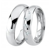 Sølv forlovelse/vielses ringe