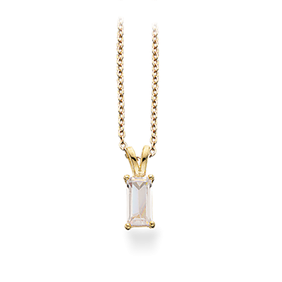 Scrouples. 8kt Guldcollier med baguette ziakonia