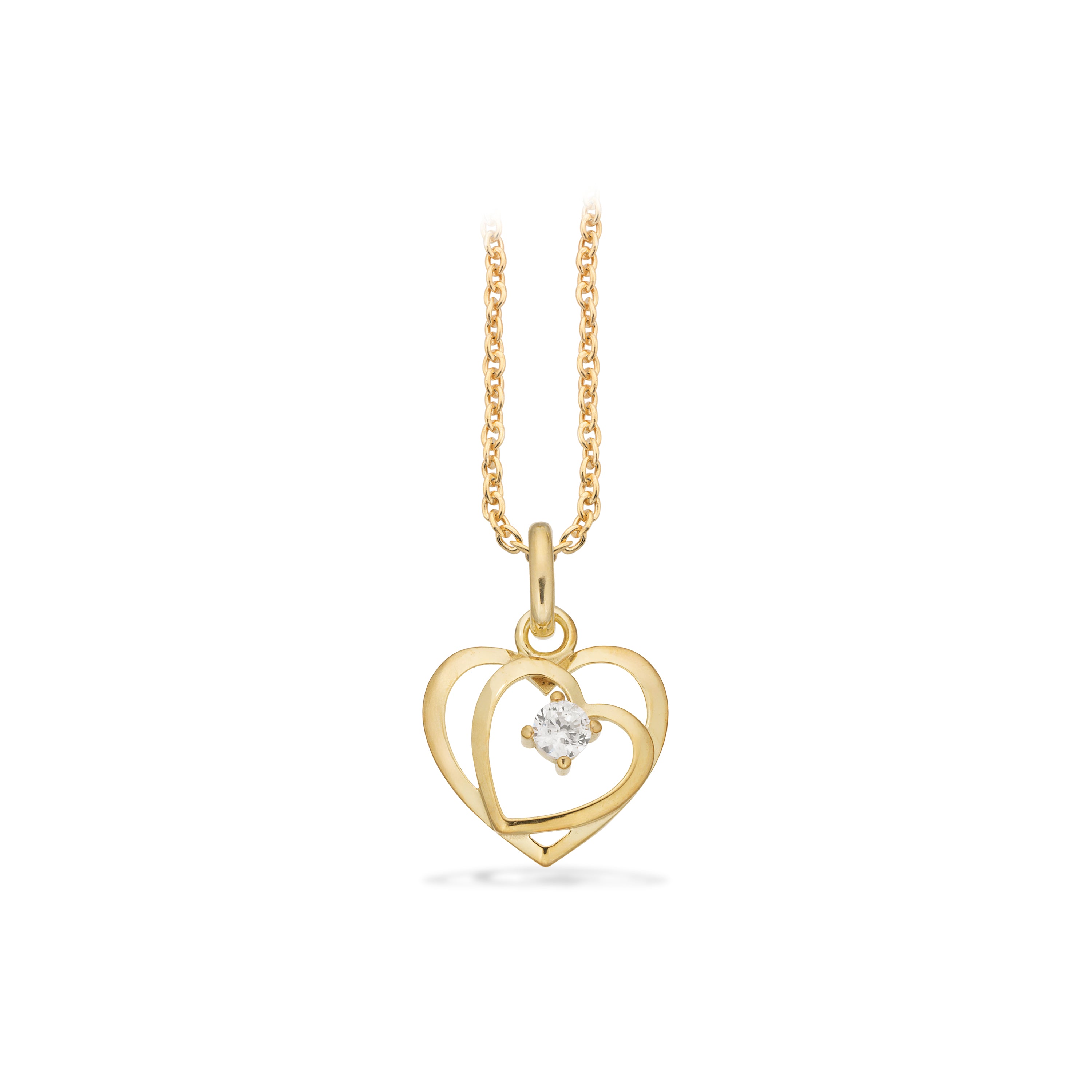 Scrouples Halskæde i Guld 8 kt. med Syn. cubic zirconia