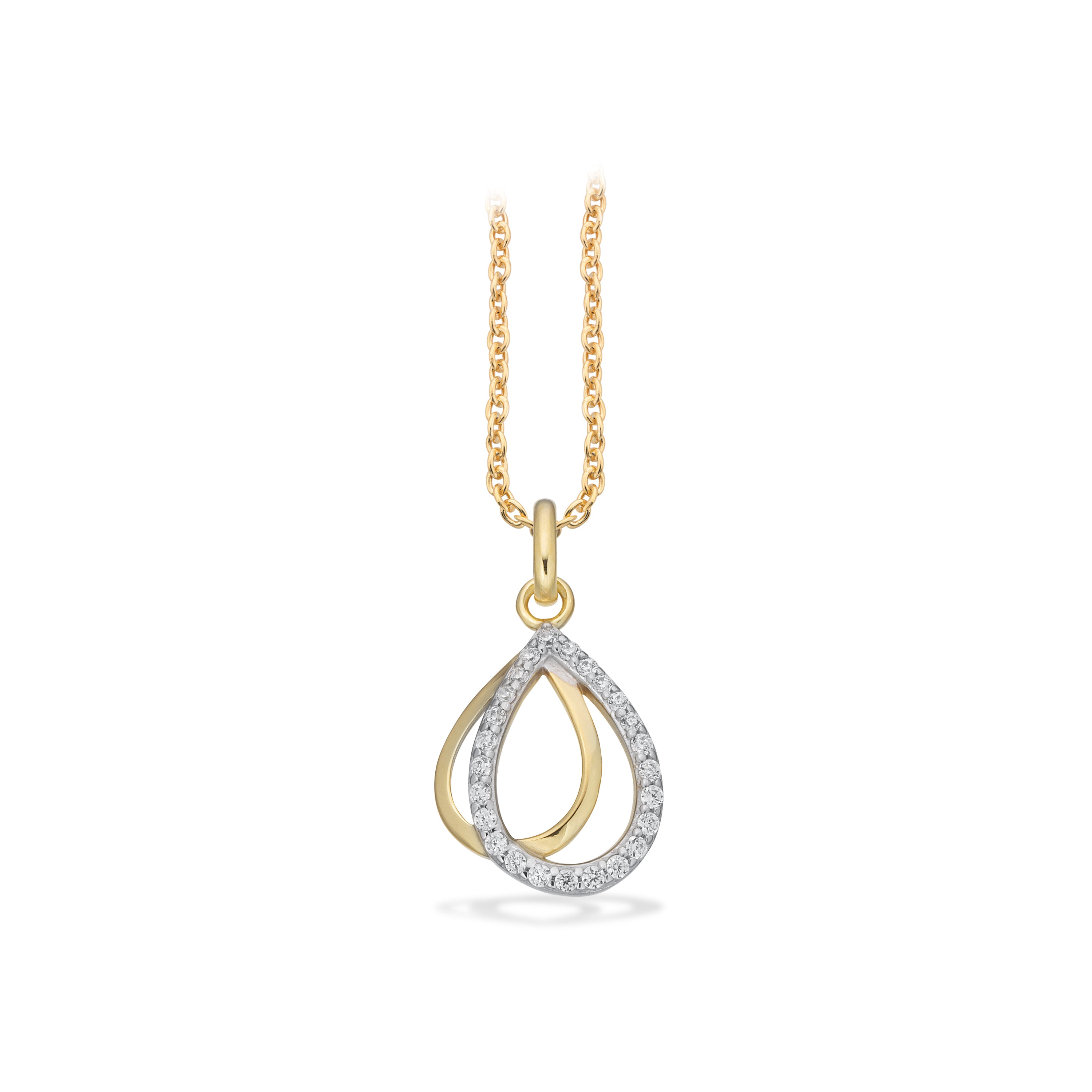 Scrouples Halskæde i Guld 8 kt. med Syn. cubic zirconia