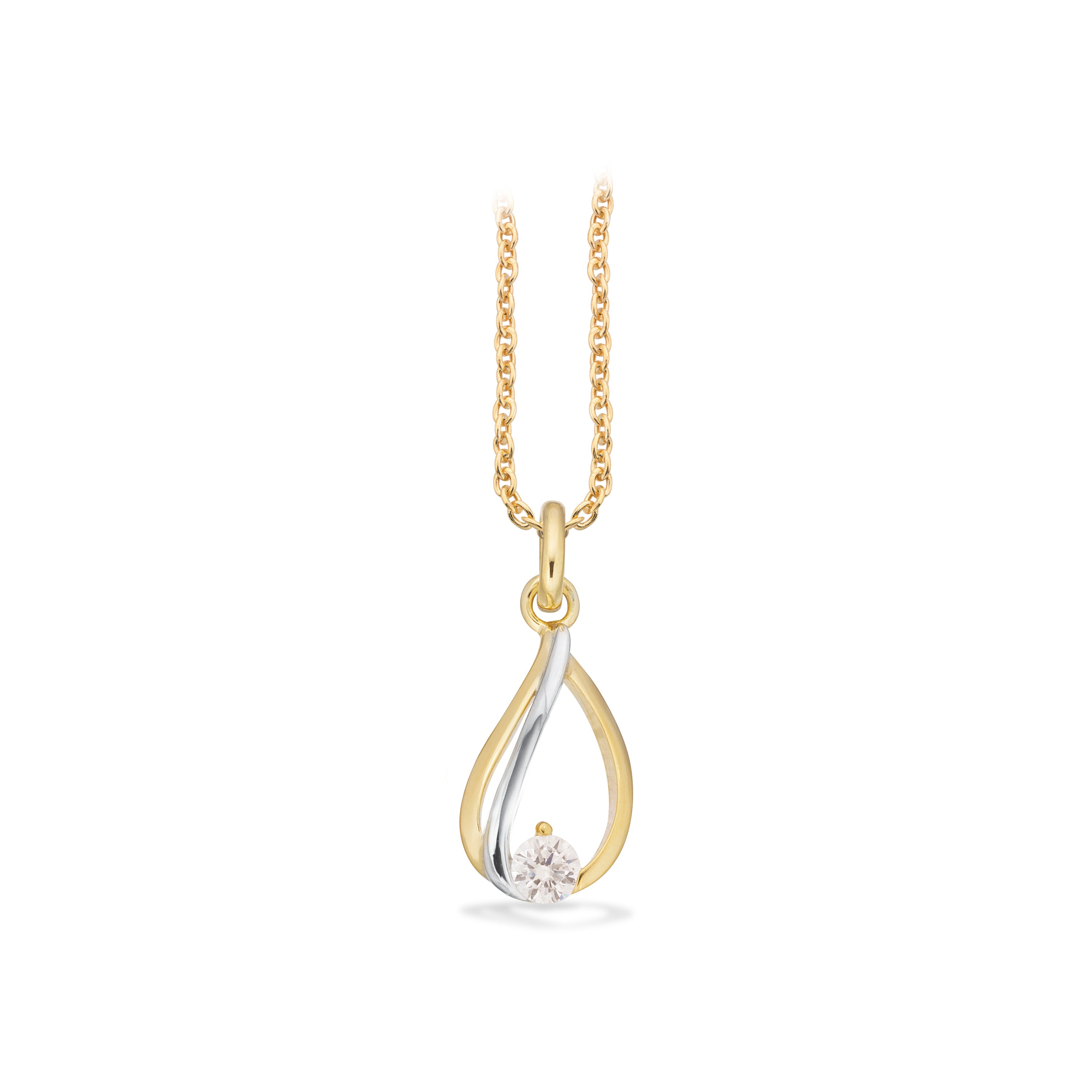 Scrouples Halskæde i Guld 8 kt. med Syn. cubic zirconia