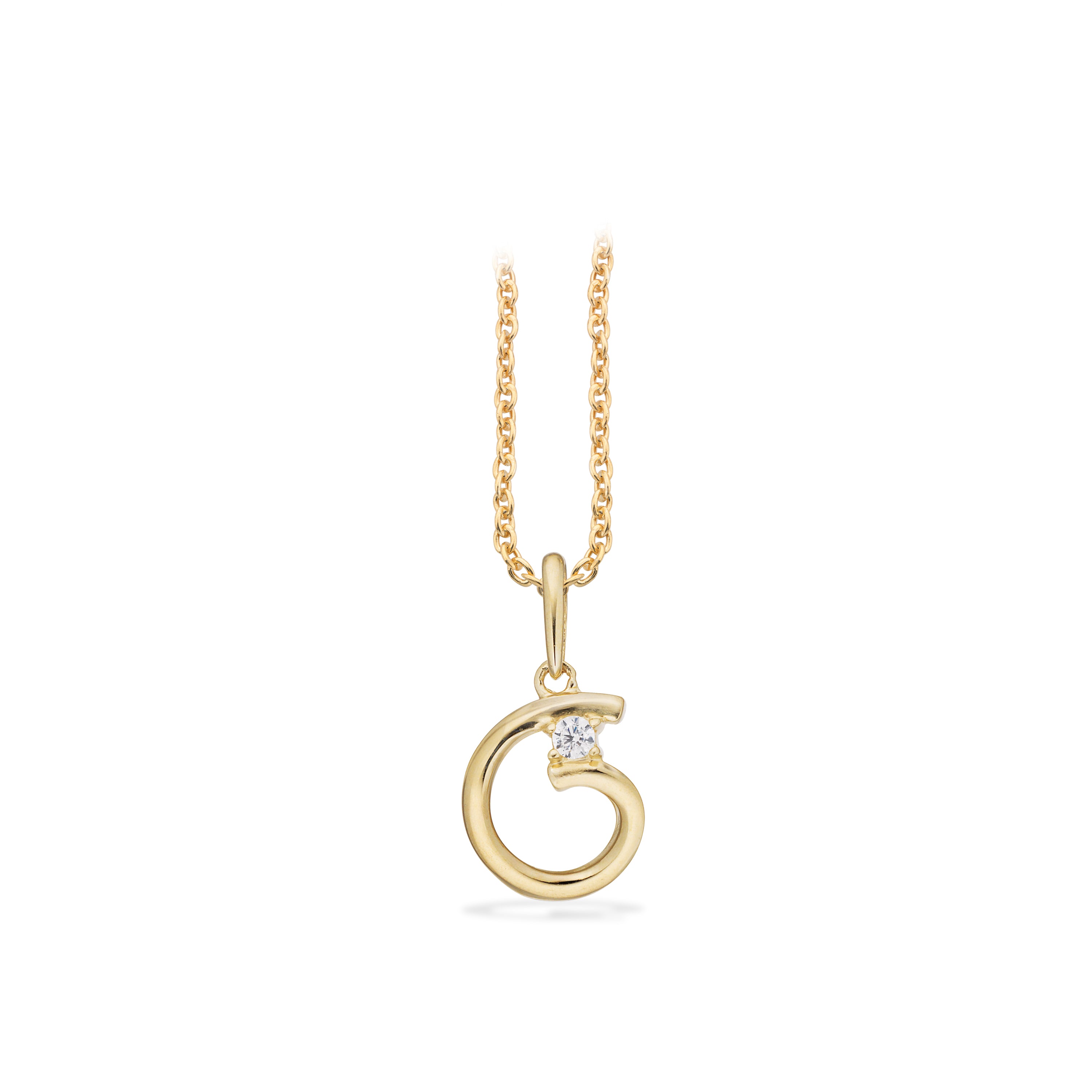 Scrouples Halskæde i Guld 8 kt. med Syn. cubic zirconia