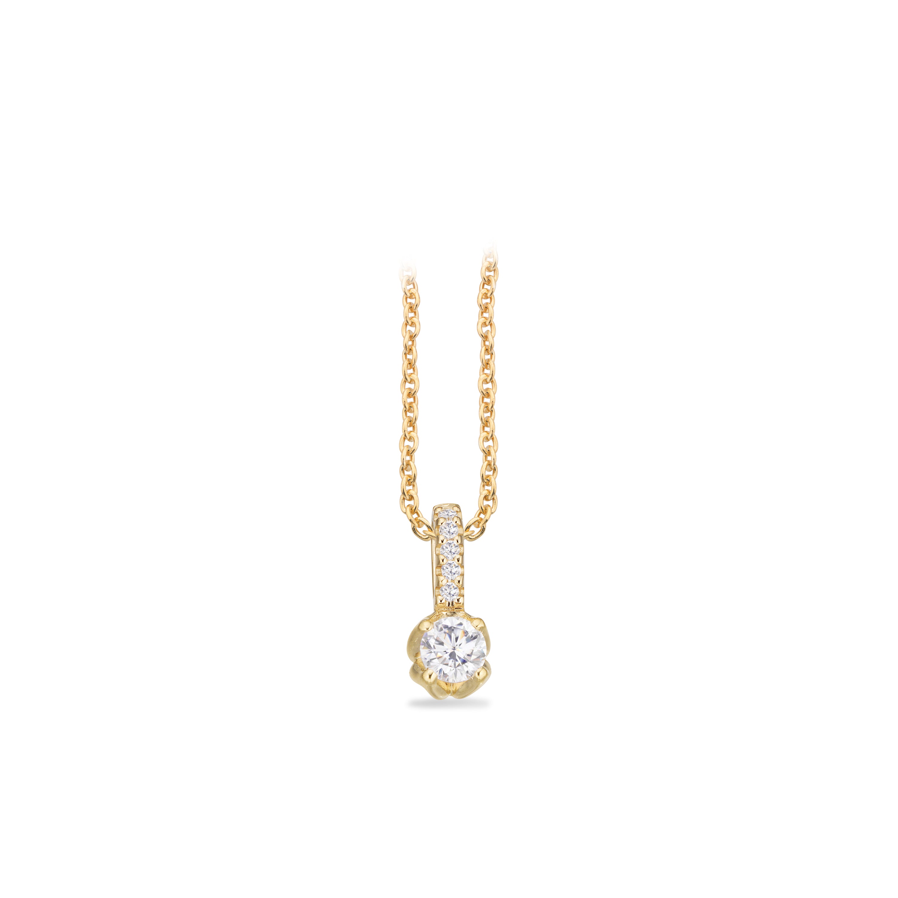 Scrouples Halskæde i Guld 8 kt. med Syn. cubic zirconia