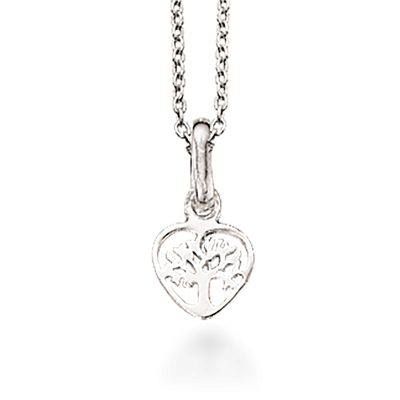Scrouples Sølv halskæde hjerte m/livets træ
