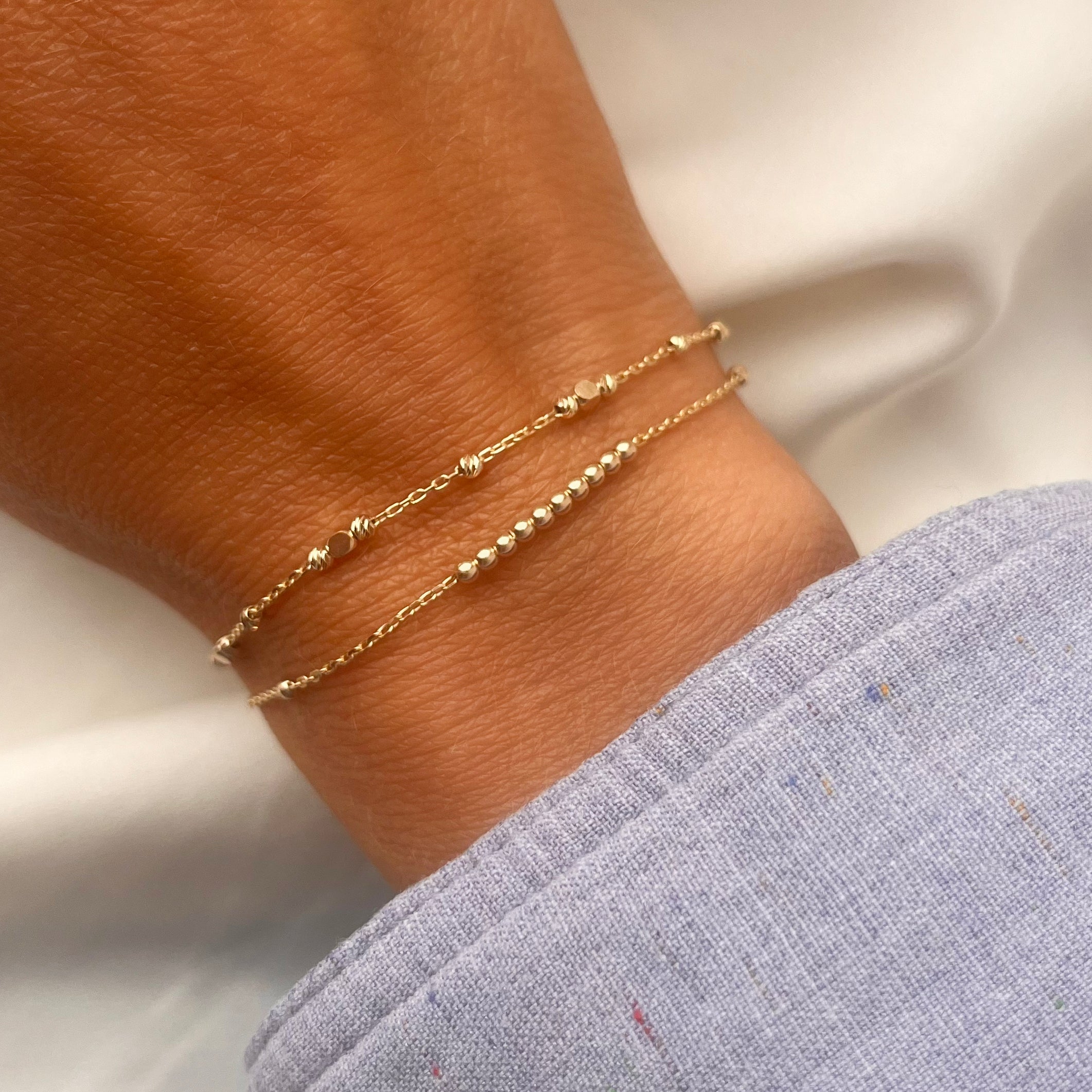 Scrouples Armbånd facetterede beads 17+2 cm 8 kt.