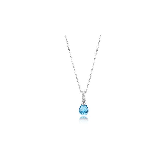 Pandora Elegant Sky Blue Frosted Droplet halskæde
