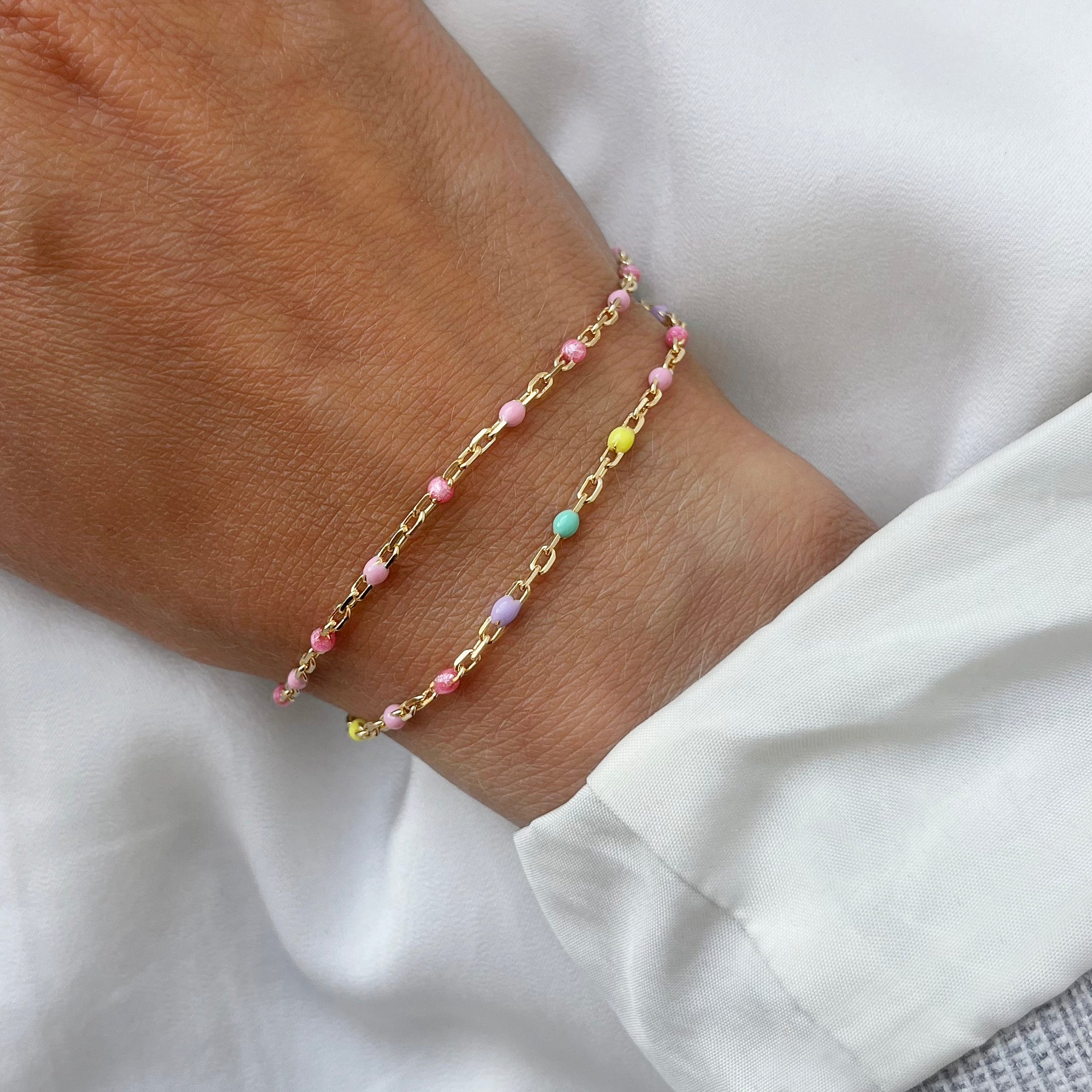 Scrouples Armbånd multicolor emalje sølv fg. 17+2 cm