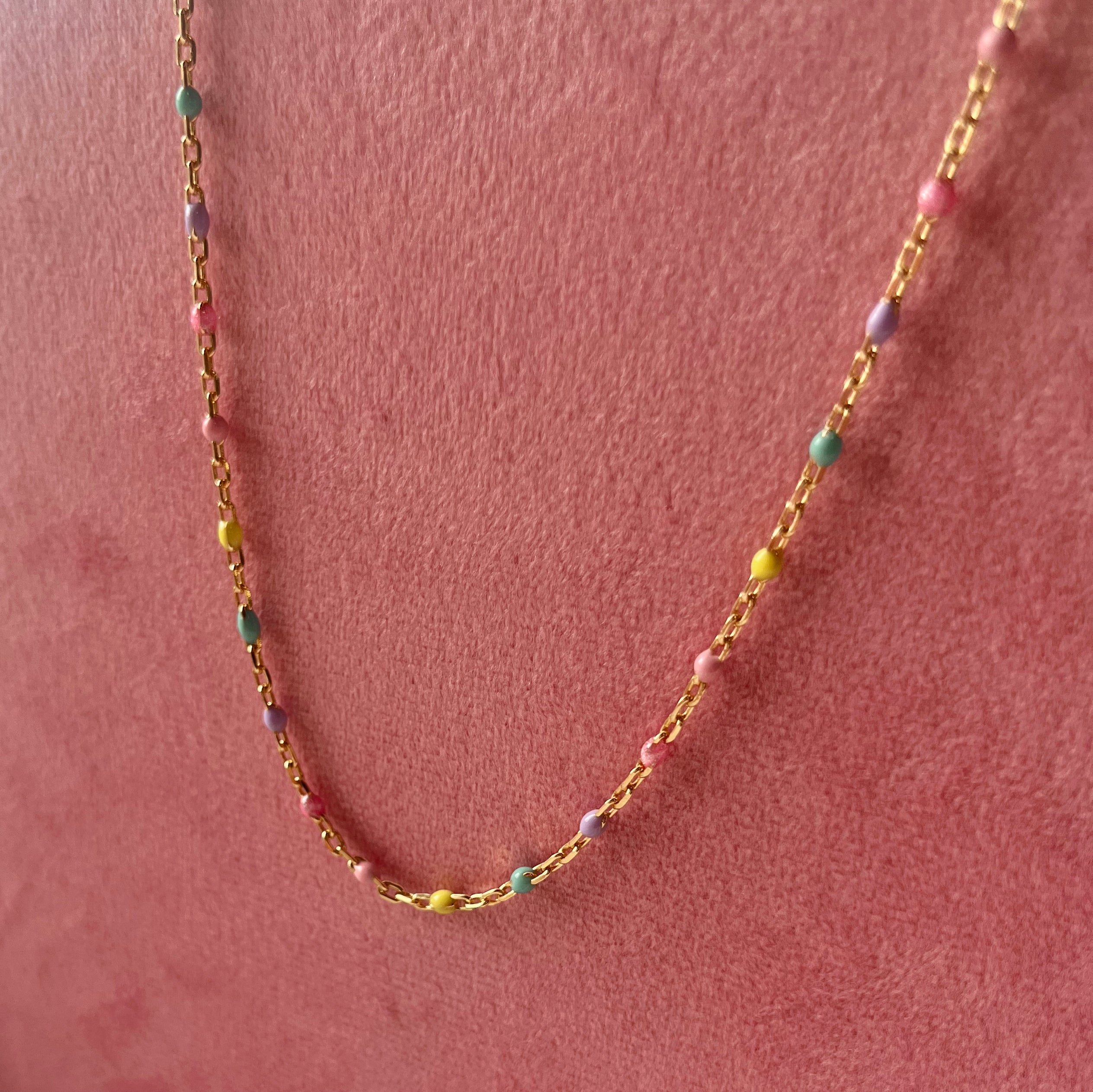Scrouples Halskæde multicolor emalje sølv fg. 42+3 cm