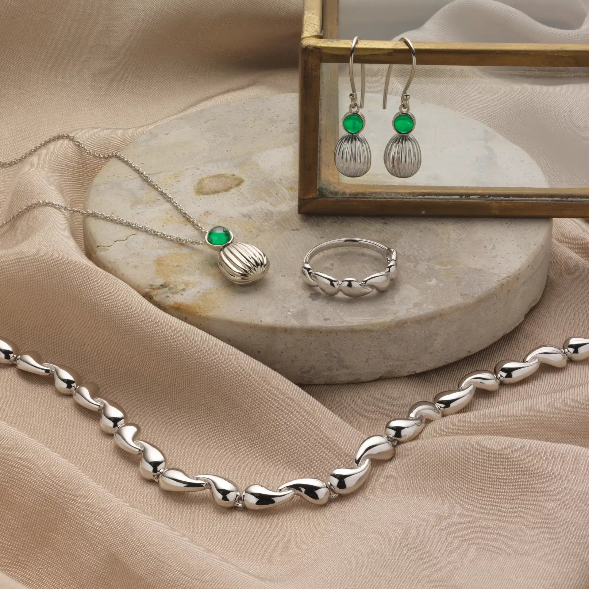 Scrouples Armbånd dråber sølv rh. 17,5+2,5 cm