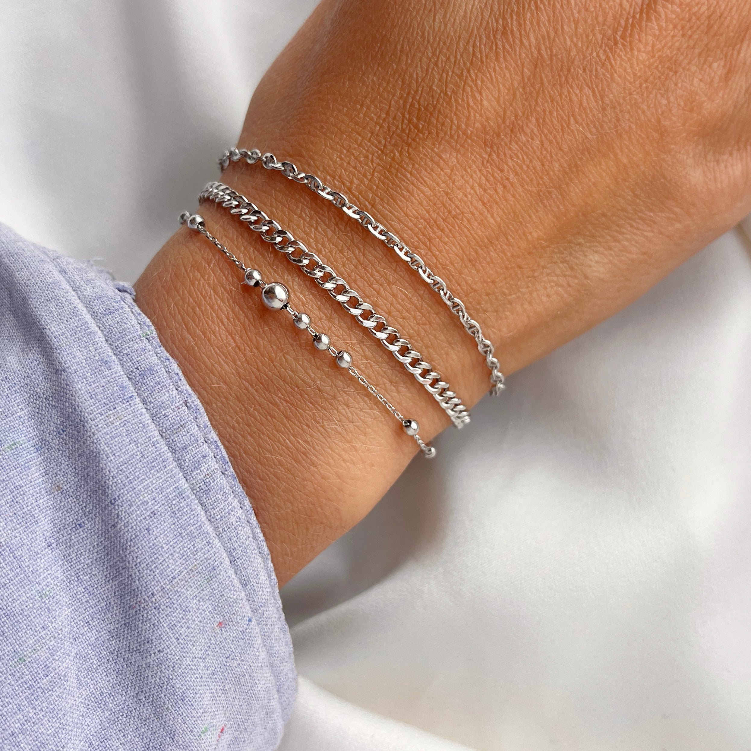 Scrouples Armbånd kugler sølv rh. 17 +2 cm