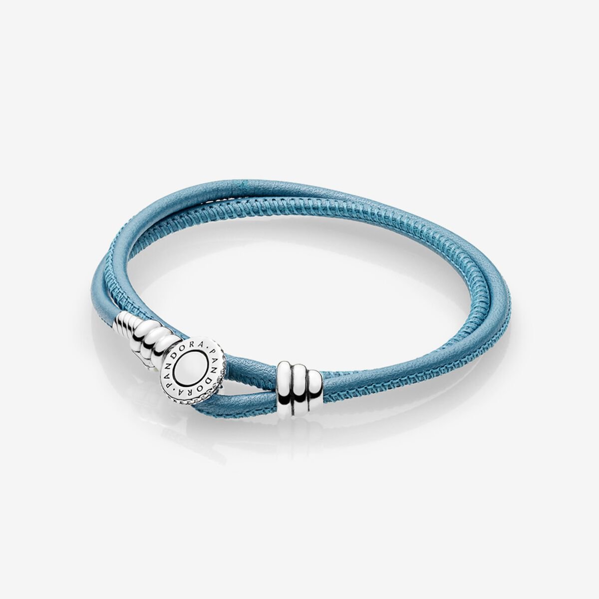 Tyrkis Moments armbånd i læder