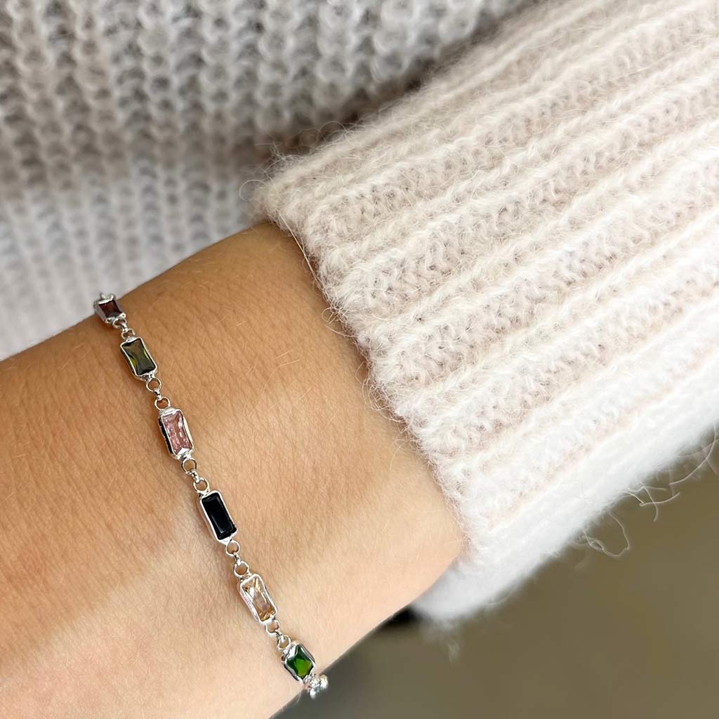 Scrouples Armbånd i Sølv med Krystal