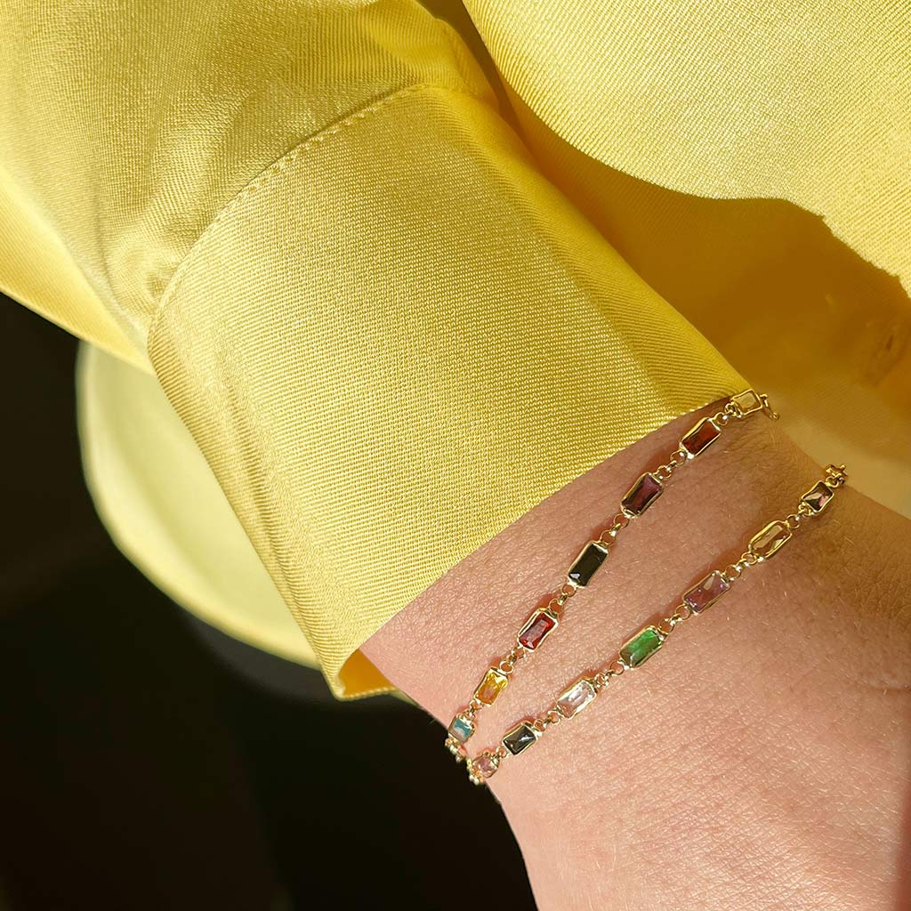 Scrouples Armbånd i Forgyldt sølv med Krystal