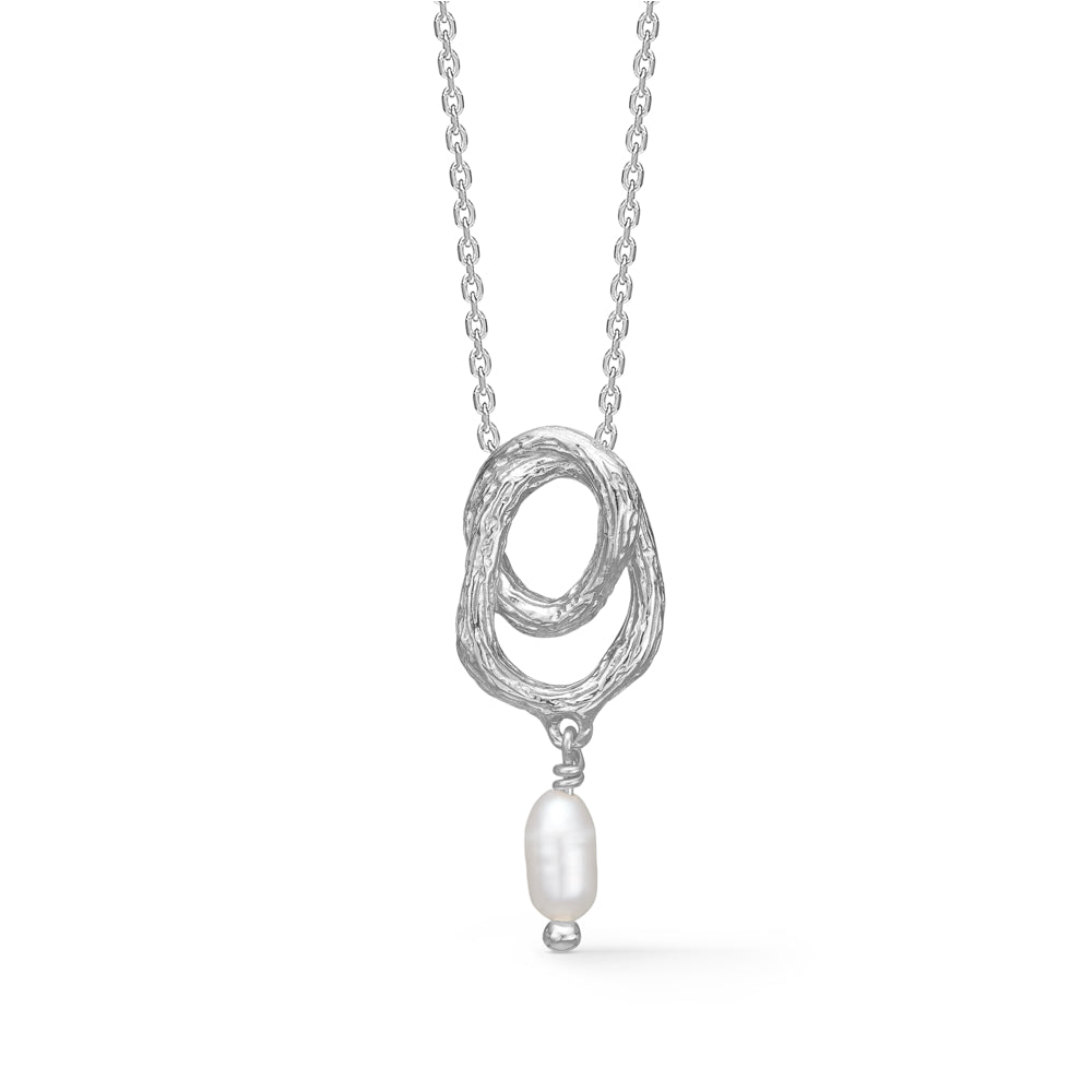 Sølv kæde Twine med perle