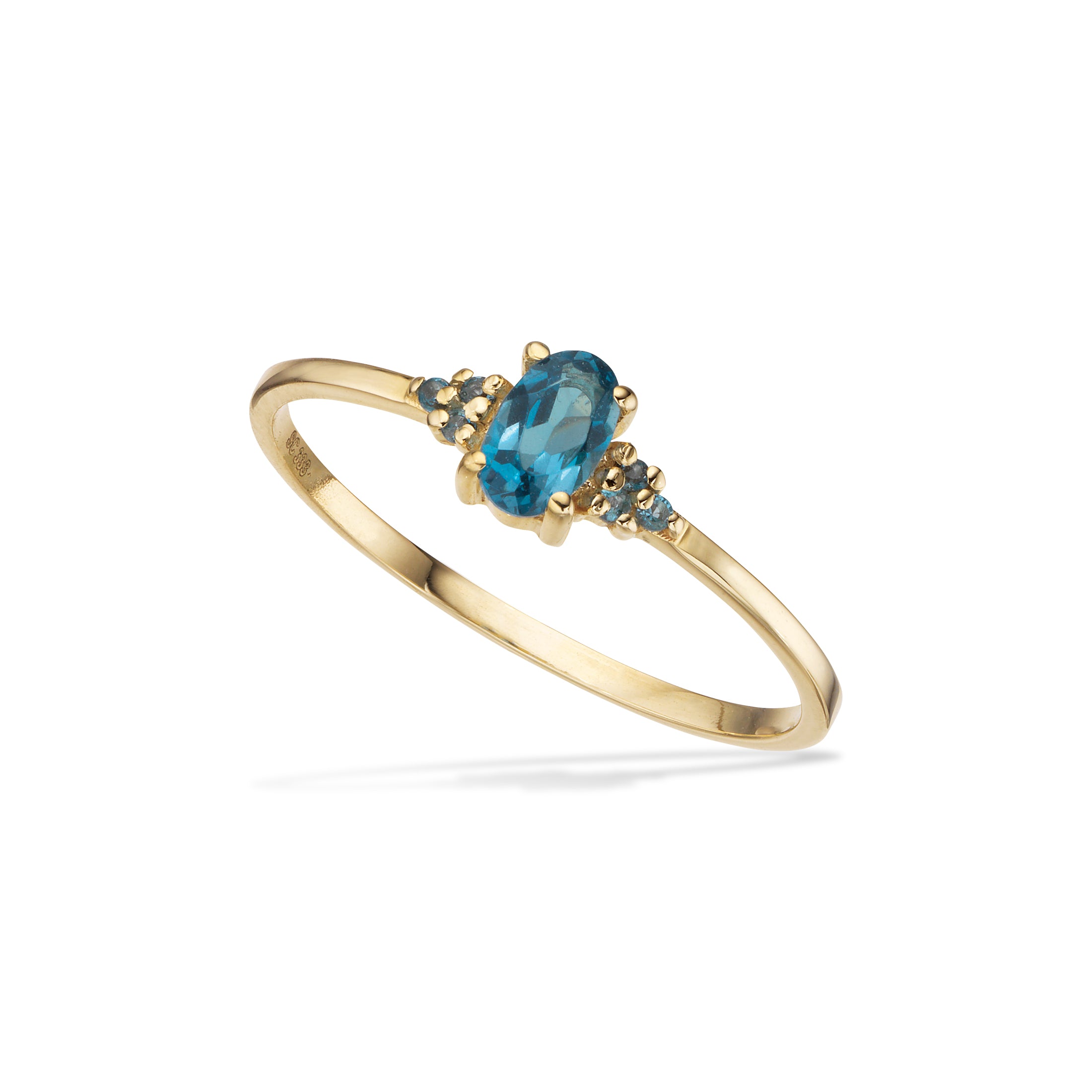 Scrouples Ring London Blue topas 8 kt.