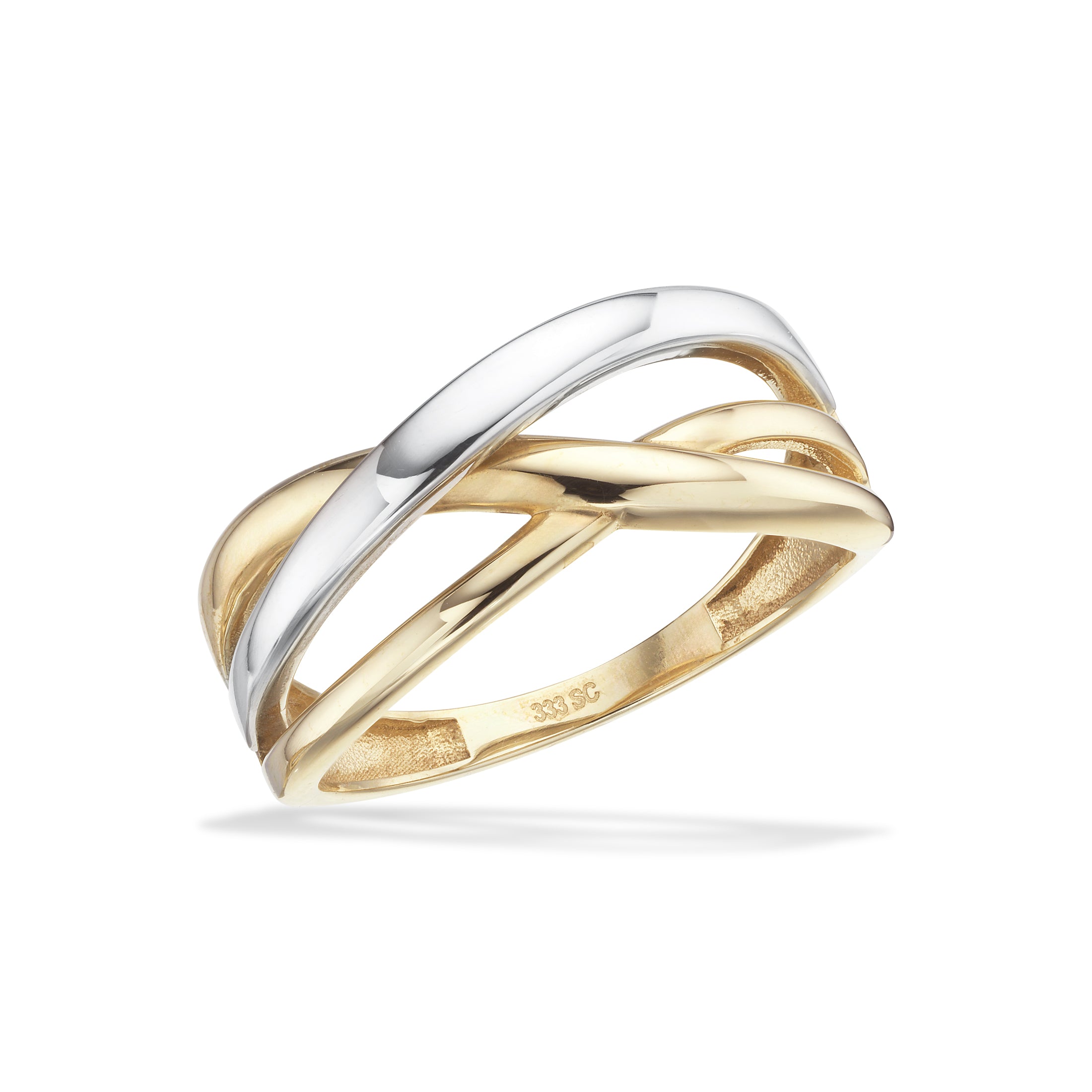 8kt Guldring 2 farvet