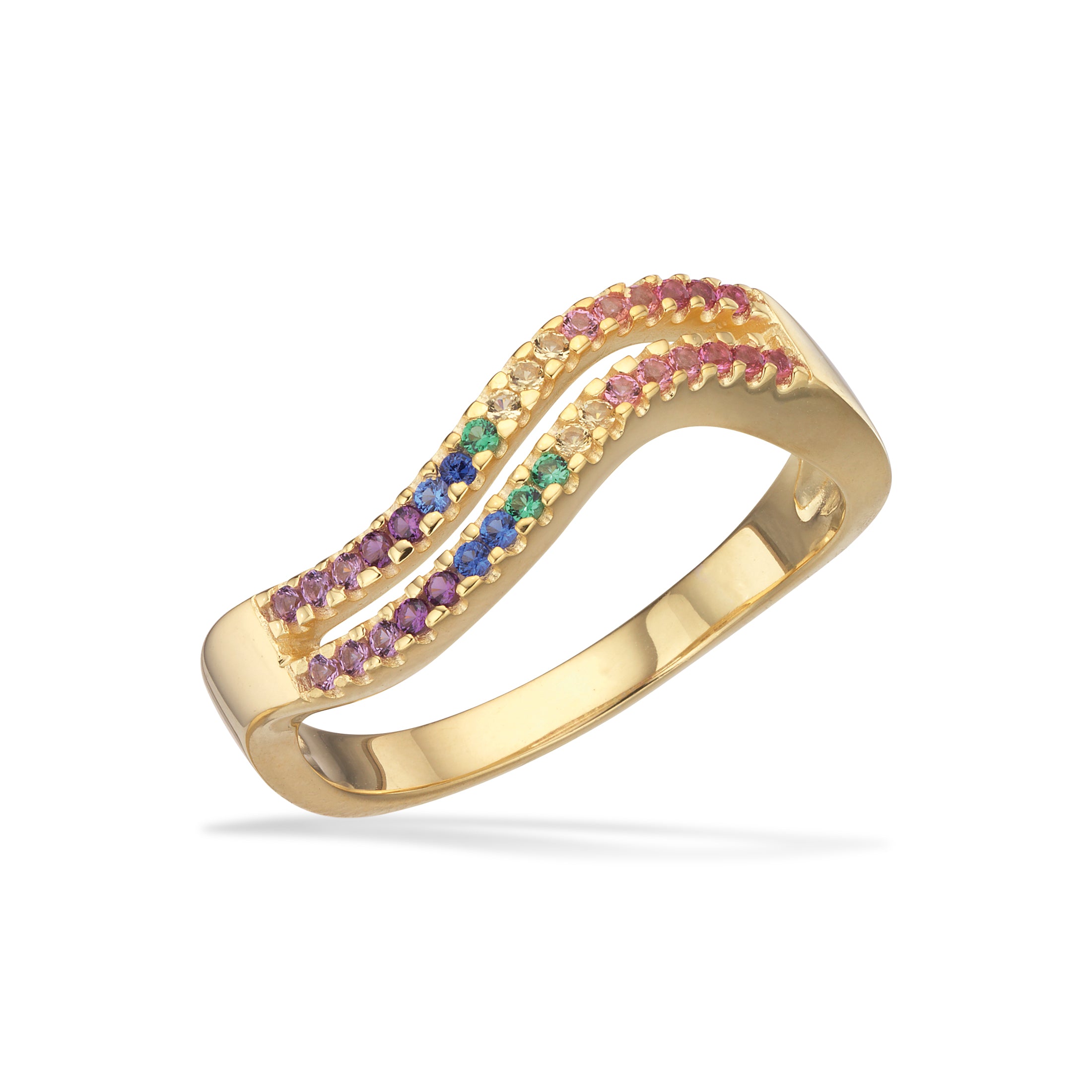 Scrouples SoHo ring rainbow cubic zir. sølv fg.