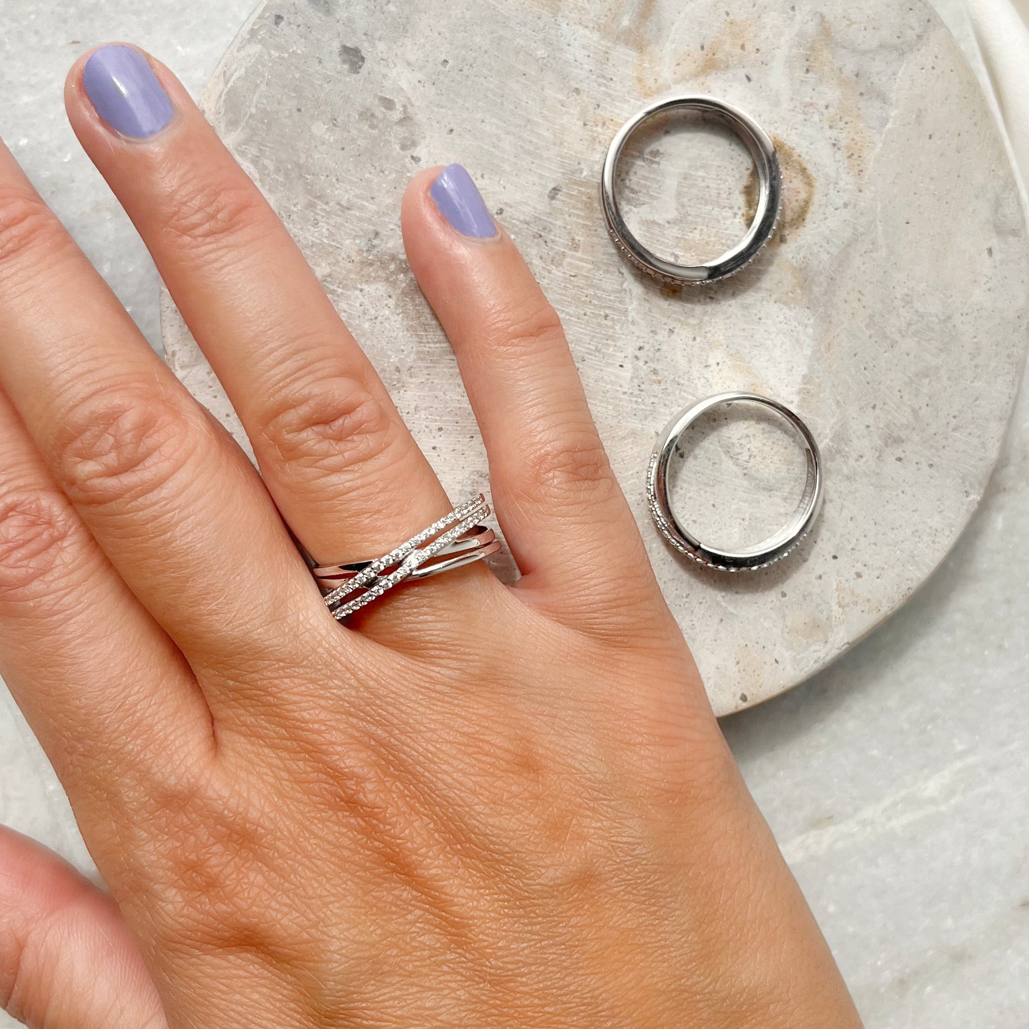 Scrouples Ringe i Sølv med Syn. cubic zirconia