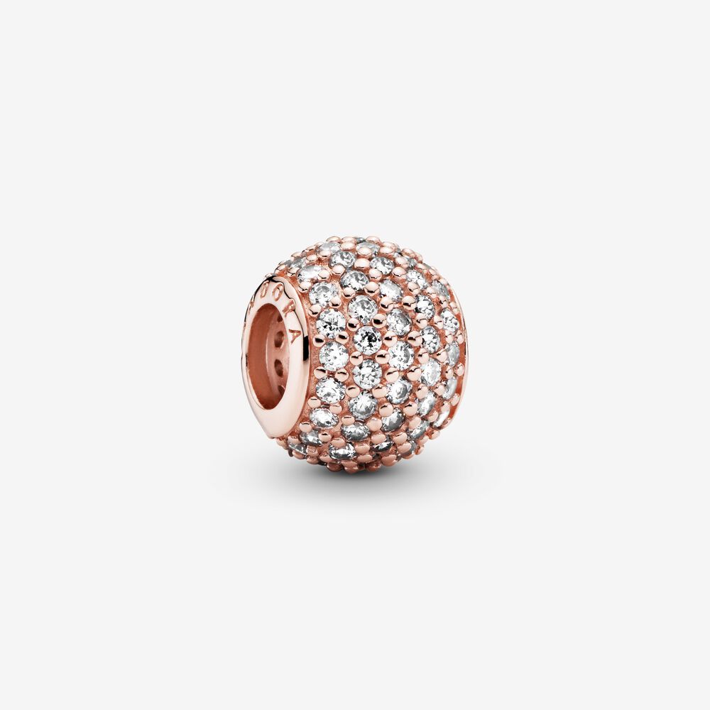 Rosaforgyldt pavé charm