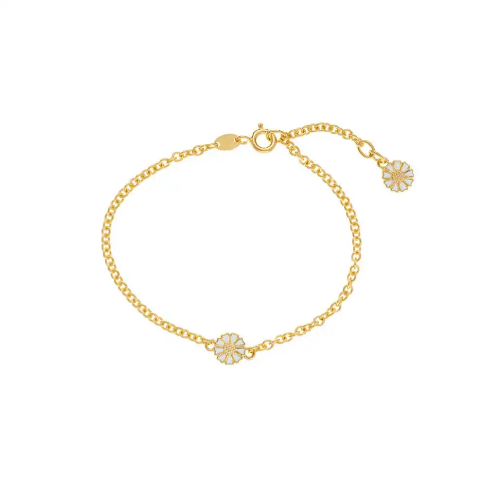Sølv forgyldt Marguerit armbånd 2x7,5mm