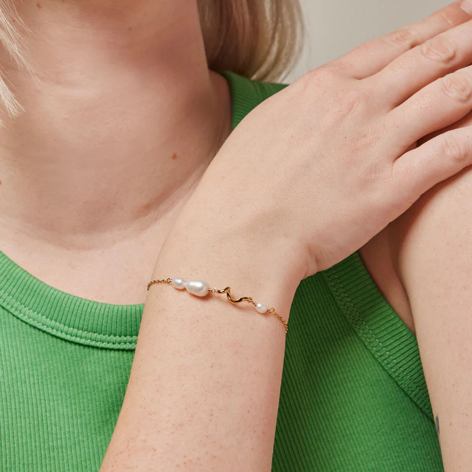 Sølv forgyldt armbånd, Pearlie Twist