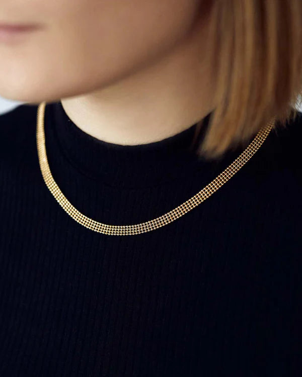 Eden forgyldt messing halskæde